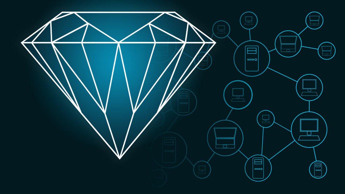 Een blockchaindatabase is als een logboek met info over de zuiverheid van een BAUNAT diamant
