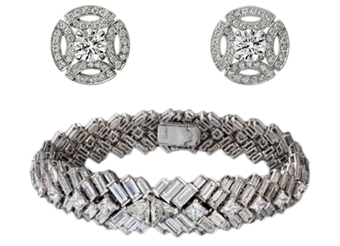 Diamant Ohrringe und Armband Meghan Markle