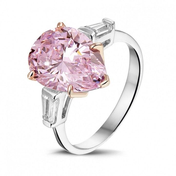 Op zoek naar exclusieve juwelen? Zoals deze ring in witgoud met Fancy Intense Pink diamant? – BAUNAT.