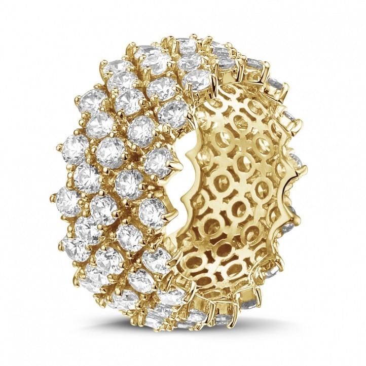 Op zoek naar exclusieve juwelen? Zoals deze geelgouden ring met ronde diamanten in vissengraatdesign? – BAUNAT.