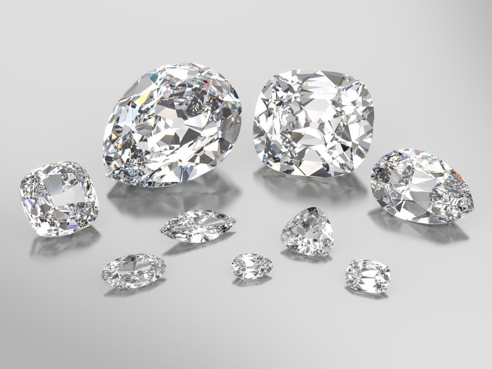 3D Modell der geschliffenen Cullinan Diamanten, Teile des größten Diamanten der Welt