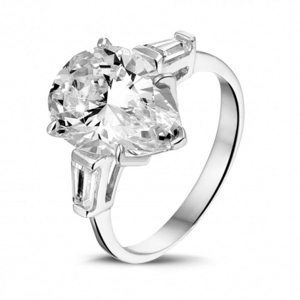 3,20 Kt Diamant Runde Form Weißgold Finish Hochzeit Verlobungsring Größe 54-62