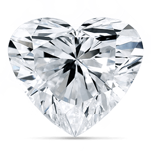 Diamant taille cœur en gros plan, pierre blanche facettée pour bague de fiançailles en solitaire. - BAUNAT- diamant en forme de cœur