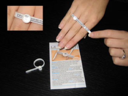 Usa el calibrador de anillos BAUNAT para determinar la talla del anillo.