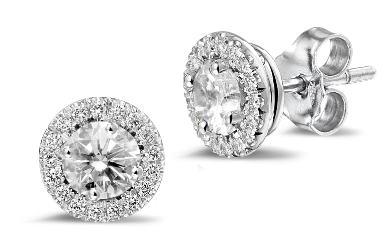 Pendientes de botón redondos con diamantes - Pendientes redondos de diamantes de BAUNAT como regalo