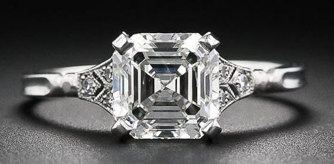 A solitaire ring: go for the Asscher cut diamond
