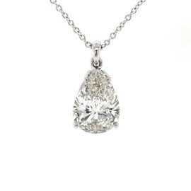 Pendentig solitaire avec un diamant de forme de poire - Pendentif solitaire en or blanc de 1,00 carat avec un diamant en forme de poire de BAUNAT