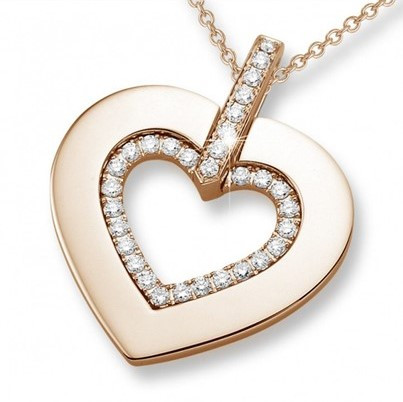 Collar en forma de corazón en oro y diamantes BAUNAT - Collar en forma de corazón en oro y diamantes BAUNAT.
