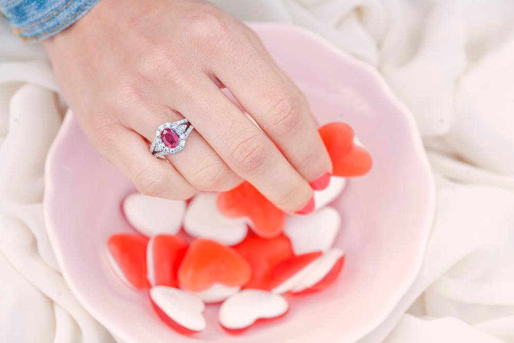 Daring colour: ruby and diamond ring