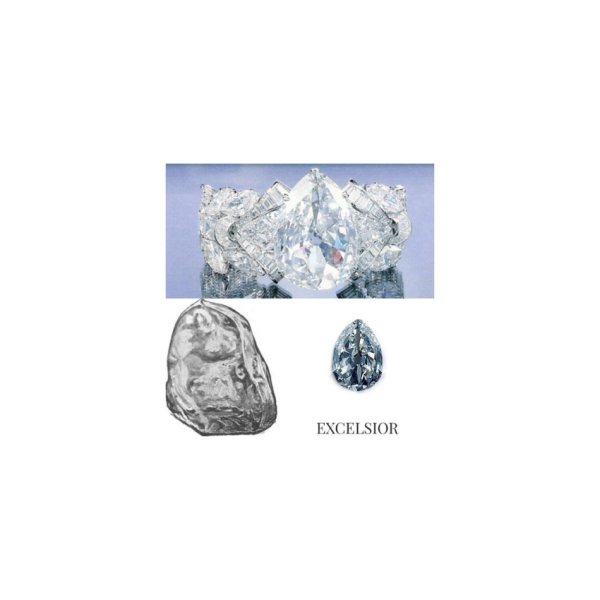 le célèbre diamant Excelsior qui a été fondé en Afrique du Sud et vendu pour une grosse somme.