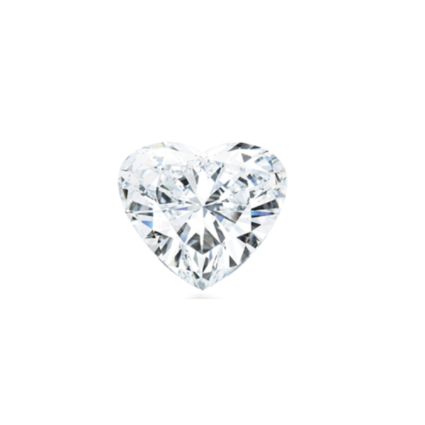 le plus gros diamant en forme de cœur sur fond blanc sans défaut interne