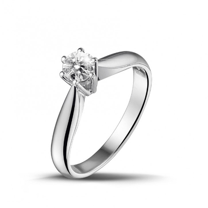 Bague solitaire diamant 0,30 carat en or blanc de la collection One