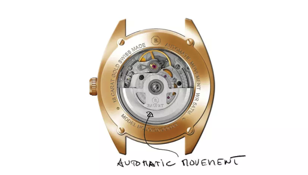 Il meccanismo interno di un orologio al quarzo BAUNAT