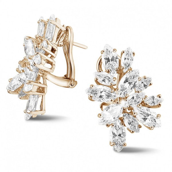 Orecchini in oro rosa con diamanti marquise - BAUNAT