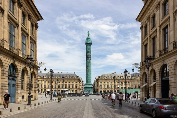 Place Vendome in Paris, a square surrounded by some of the finest jewellers in the world