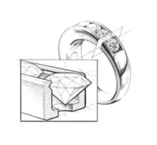 Sketch of ring with channel setting - BAUNAT