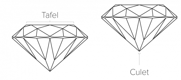 Drawing of a brilliant with the meaning of the parts