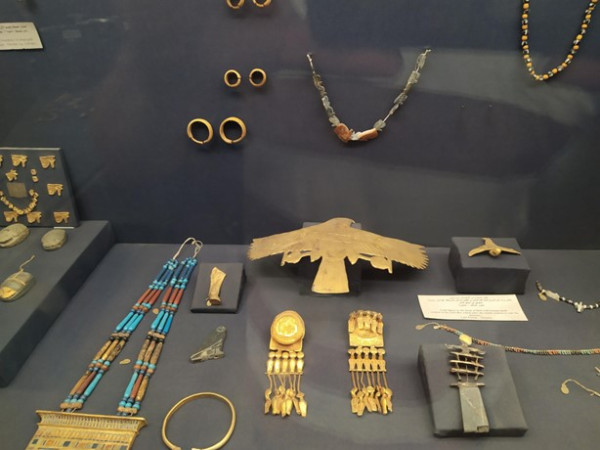 ancient jewellery displayed at a museum