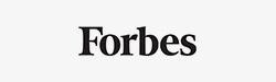 白地に黒文字で「Forbes」と表示された雑誌ロゴのプレス画像。イタリアンコレクションの掲載実績を示すシンプルなロゴデザイン。