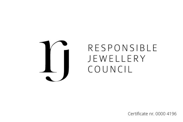 Responsible Jewellery Councilの認証ロゴと証明書番号を示す白背景の公式認証イメージ