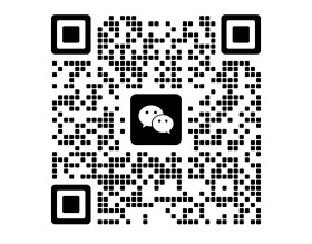 白黒のWeChat用QRコード、中央に吹き出しアイコン入りのシンプルなコード画像
