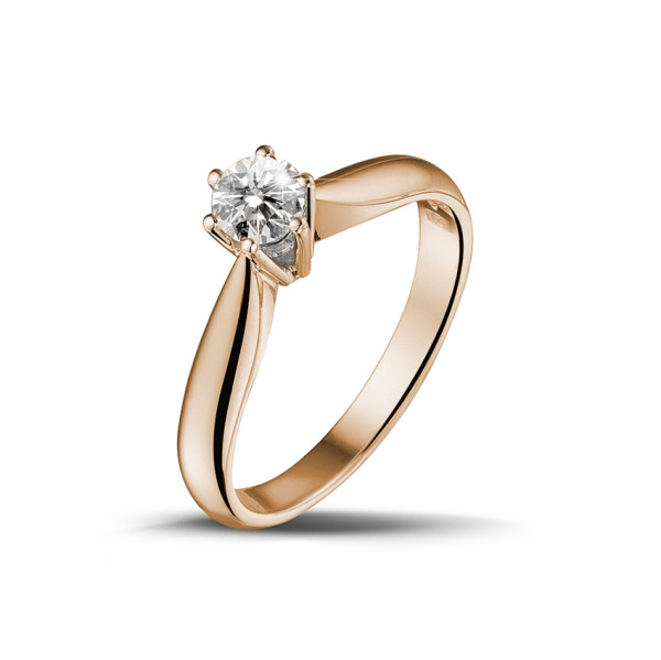 red gold diamond engagement ring