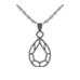 Colgante de oro blanco con diamantes en diseño gota y cadena fina
