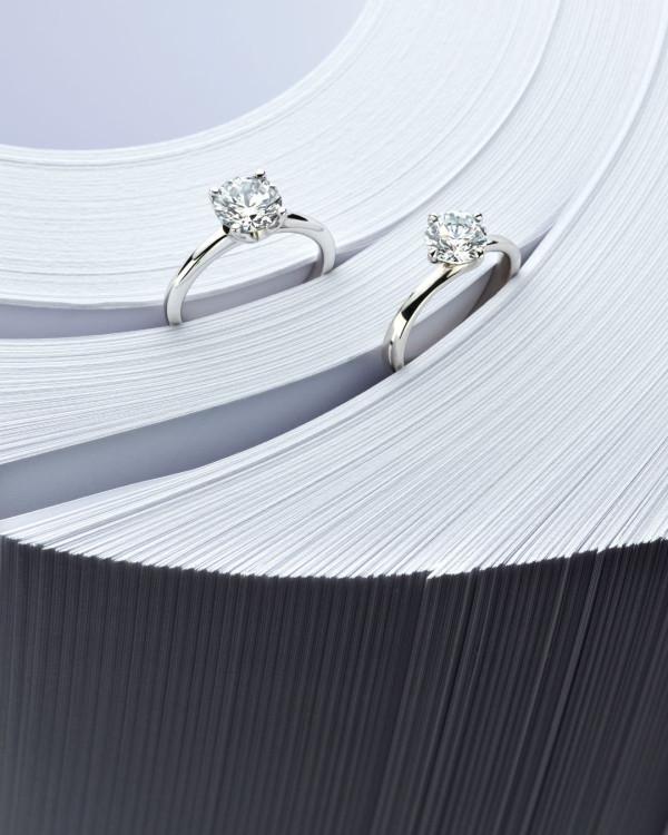 1.00 karaat solitaire ring in wit goud met ronde diamant