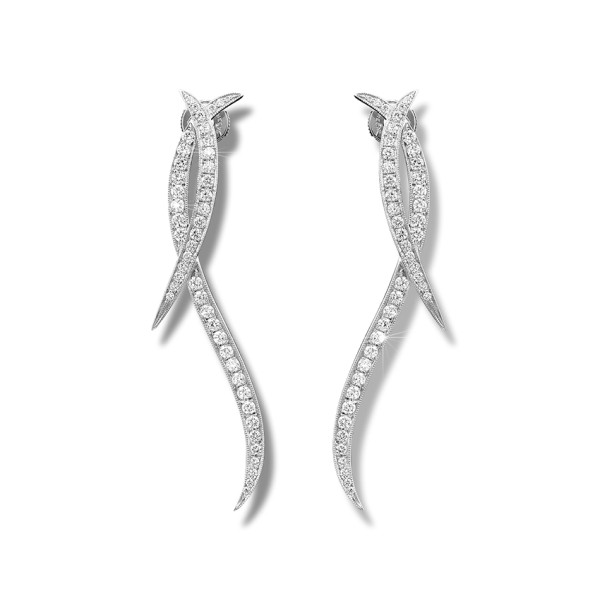 1.90 karaat diamanten design oorbellen in wit goud