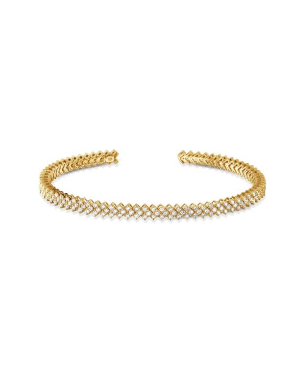 0.80 karaat diamanten slavenarmband in geel goud