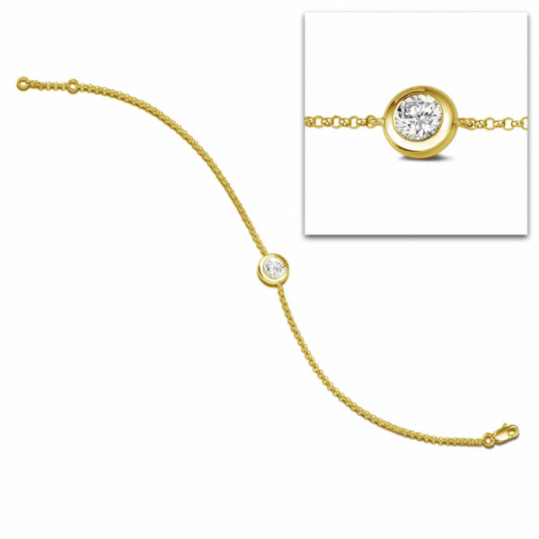 0.70 karaat diamanten satelliet armband in geel goud