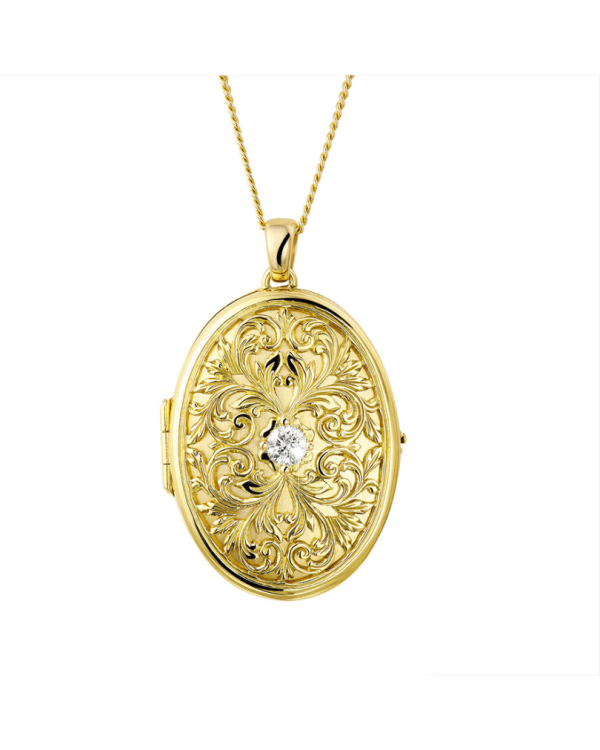 Exclusieve BAUNAT stock verkoop (geen 30 dagen retourrecht) - 0.40 karaat diamanten design médaillon in geel goud