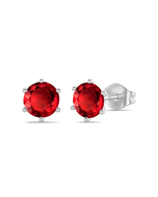 Juwelen met robijn, saffier en smaragd Collectie Oorbellen in platina met robijn