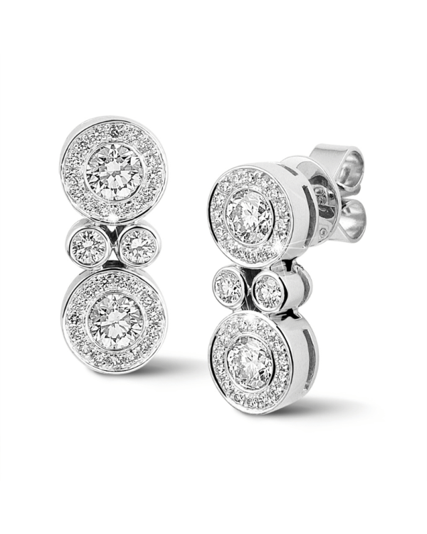 1.00 karaat diamanten oorbellen in wit goud
