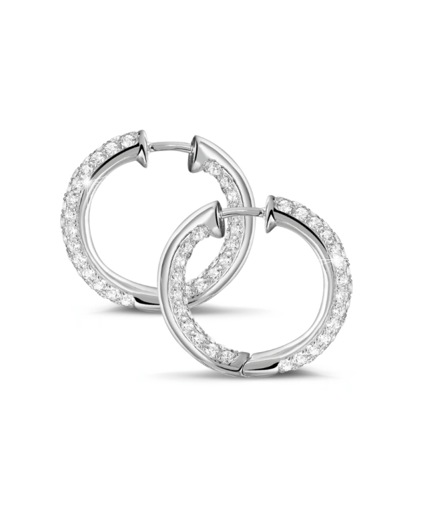 2.15 karaat diamanten creolen (oorbellen) in wit goud