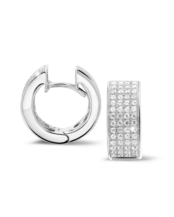 0.75 karaat diamanten creolen (oorbellen) in wit goud