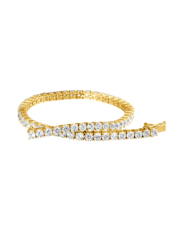 3.50 karaat diamanten tennisarmband in geel goud
