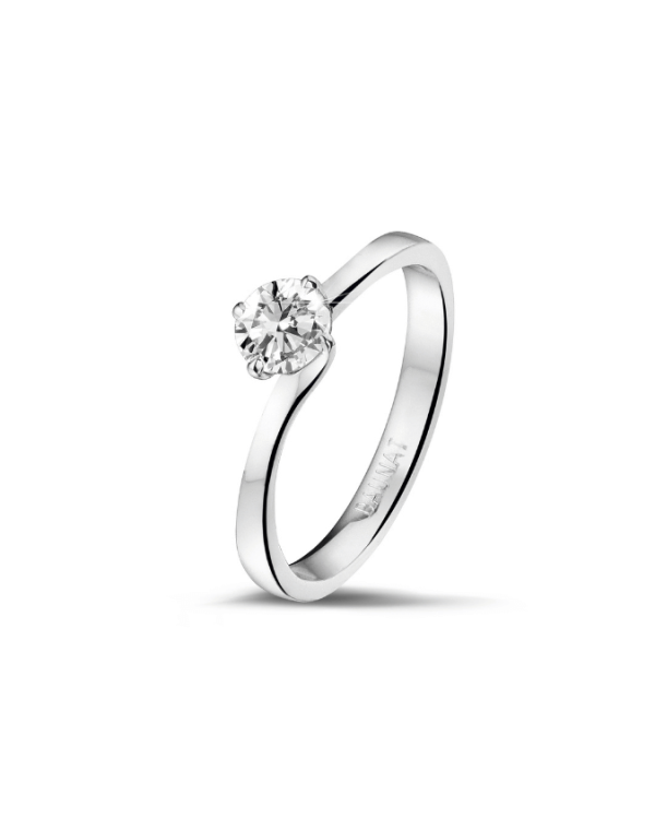 0.50 karaat diamanten solitaire ring in wit goud