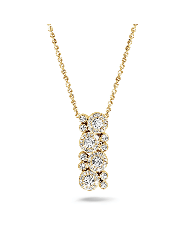 1.20 karaat diamanten halsketting in geel goud
