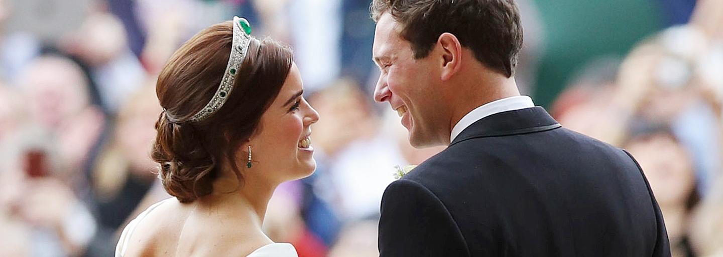 Emerald and diamond earrings for Princess Eugenie’s wedding day