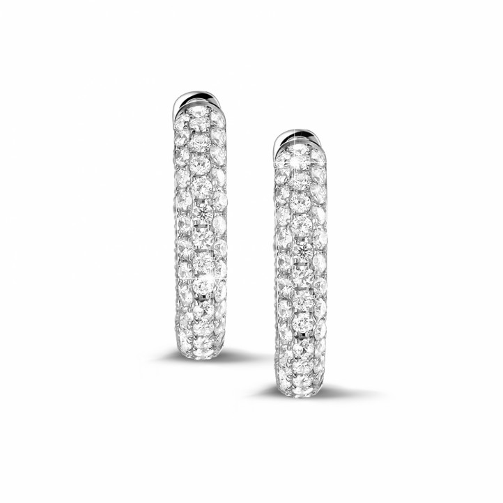 2.15 karaat diamanten creolen (oorbellen) in wit goud