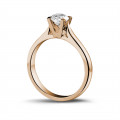0.50 karaat diamanten solitaire ring in rood goud