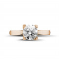 2.00 karaat diamanten solitaire ring in rood goud