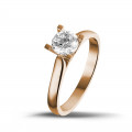 0.70 karaat diamanten solitaire ring in rood goud