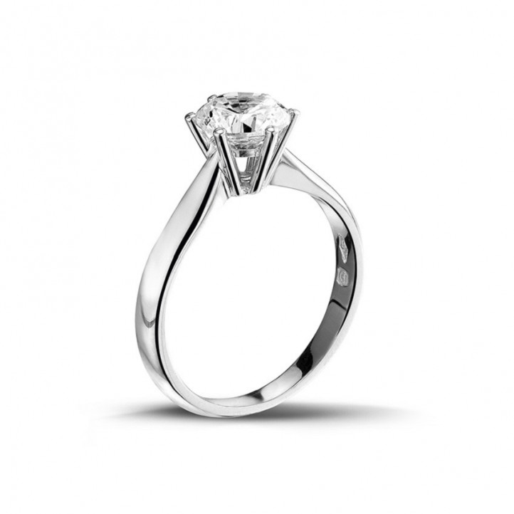 1.25 karaat diamanten solitaire ring in wit goud