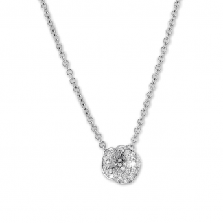 Halskettingen - 0.25 karaat diamanten design halsketting in wit goud