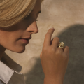 0.30 karaat diamanten design bloemenring in geel goud