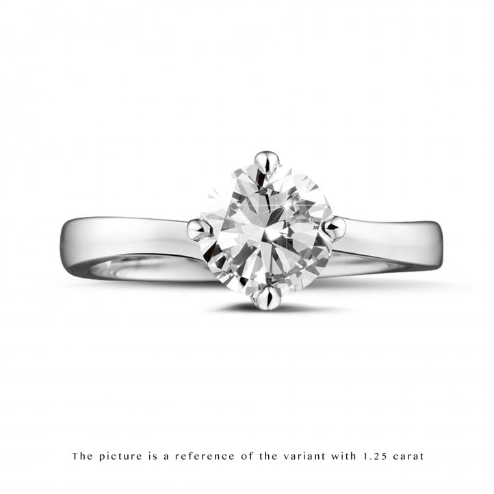 1.50 karaat diamanten solitaire ring in wit goud