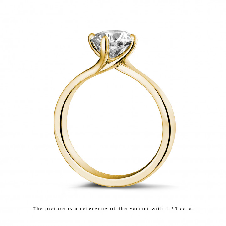 3.00 karaat diamanten solitaire ring in geel goud