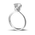 1.25 karaat diamanten solitaire design ring in witgoud met acht griffen